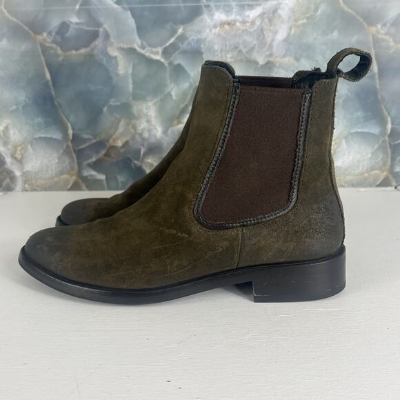 Thursday Boot Co Womens Size 7 Green Brown Olive Suede Chelsea Boots - Picture 1 of 14